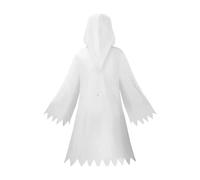 Print Poncho Cloak with Pumpkin Basket Halloween, White A