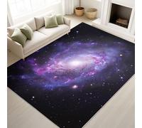 Print Rugs 50 x 80 cm, Universe Non Slip Rugs Space Galaxy Stunning Beautiful, Washable Carpet Bedroom Children s Room, Purple Blue