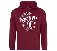 Print Shirts You think it, we print it Festive AF Unisex Festive Hoodie Christmas Themed Jumper, 11 Colour choices Burgundy