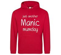 Print Shirts You think it, we print it Just Another Manic Mum Day! Hoodie Unisex Parent Hoodie, Mum/Dad Themed Jumper, 11 Colour choices Red