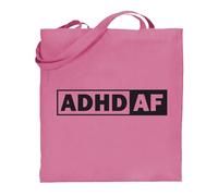Print Shirts You think it, we print it Printshirts ADHD AF Tote Bag - ADHD Awareness Quote Bold Statement Design, Funny Canvas Shopper Bag, Reusable Eco Friendly Everyday Shopping Shoulder Tote