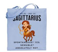 Print Shirts You think it, we print it Printshirts Sagittarius Zodiac Tote Bag - Reusable Cotton Astrology Gift Bag with Centaur Design, Ideal for Star Sign Birthdays, Shopping, Travel & Everyday Use