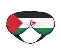 Print Soft Eye Mask - Flag of Western Sahara Travel Side Sleeper Mask Adjustable Elastic Band, for Men Women Nap