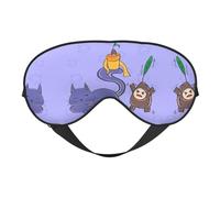 Print Soft Eye Mask - Sunflower Seeds and Cats Travel Side Sleeper Mask Adjustable Elastic Band, for Men Women Nap