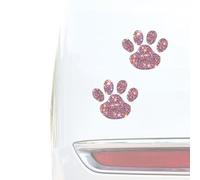 Print Stickers - Cat with Sparkly Rhinestones Car Truck Decals with | Weatherproof Paper Dog Cat Footprint Stickers with D
