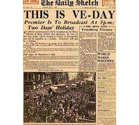 Print this is VE day daily sketch newspaper front page