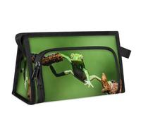 Print Tree Frog Travel Toiletry Bag for Women Men Girls Boys Frog Multifunctional Makeup Pouch Bag Wash Toiletries Cosmetic Organizer Shower Bag