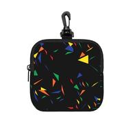 Print Triangles Abstract Confetti, Square Zipper Storage Bag, Neoprene Coin Purse, Small Wallets, Change Pouch, Change Purse