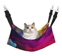 Print Watercolor Art Beautiful Ink,Cat Hanging Hammock Soft Double Sided Hanging Bed for Small Dogs Pet,L