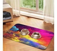 Print Watercolor Art Beautiful Ink,Waterproof Pet Feeding Mat,PU Leather Placemats for Cat Dog Water Bowl,Food Mats,40x60cm