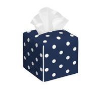 Print White Polka Dots Navy Blue, Tissue Box Holder Tissue Box Cover Tissue Holder Tissue Dispenser