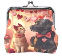Print Women's Coin Purses & Pouches Buckle Kiss Lock Card Change Holder for Coins Valentine Love Pets Cat Dog, 4.53" x 4.13" / 11.5 x 10.5 CM