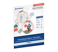 Print Works Vanishing Embroidery Transfers, for White/Light-Colored Fabrics, 5 Sheets, Inkjet, 8.5 x 11 (00536)