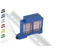 Print Worth Dual 3D DIN Rail Mount Adaptor for 9 Mini Series Shellies: 1, 1PM, PM, EM (Plus, G3, G4) DIN Rail Bracket (35 mm) (Blue (Prime))