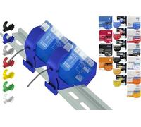 Print Worth PWG3-Mini 3D DIN Rail Holder for 32 Shellys: 1.1PM,2PM,Shutter,1L,2L,EM,i4,i4DC,i4LR,Dimmer,Dimmer Dali, RGBW PM (Wave/Plus,G3,G4) (Blue)