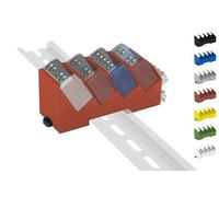 Print Worth Quadro 3D DIN Rail Mount Adaptor for All 14 Mini Series Shellies: 1, 1-LR, 1PM, 1PM-LR, PM, EM (Wave/Plus, G3, G4) DIN Rail Bracket (35 mm) (Red (Prime))