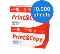 print24 printer paper copy paper 10,000 sheets A4 size 80 gsm bright white PEFC