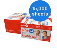 print24 printer paper copy paper 15,000 sheets A4 size 80 gsm bright white PEFC