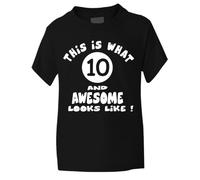 Print4U 10th/Tenth Birthday T-Shirt Childs/Childrens Girls/Boys in 6 Colours New!! 9-11 Black
