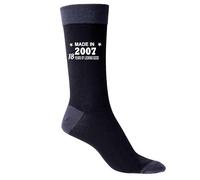 Print4U 18th Birthday Born in 2007 Mens Novelty Socks Black 18 Year Old Gift