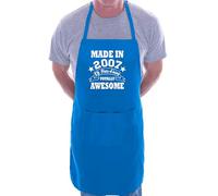 Print4U 18th Birthday Made In 2007 BBQ Cooking Funny Novelty Apron Blue