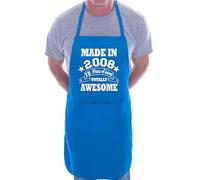 Print4U 18th Birthday Made In 2008 BBQ Cooking Funny Novelty Apron Blue
