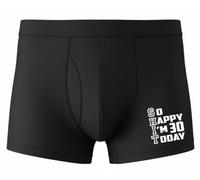 Print4U 30th Birthday So Happy Im 30 Today Bamboo Boxer Shorts Funny Gift Medium Black