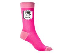 Print4U 50th Birthday Born in 1976 Ladies Novelty Socks Pink 50 Year Old Gift