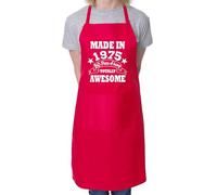 Print4U 50th Birthday Made In 1975 BBQ Cooking Funny Novelty Apron (Red, One Size)