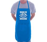 Print4U 50th Birthday Made In 1976 BBQ Cooking Funny Novelty Apron Blue
