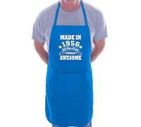 Print4U 70th Birthday Made In 1956 BBQ Cooking Funny Novelty Apron Blue
