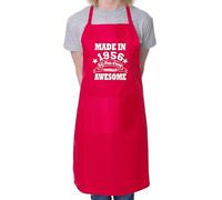 Print4U 70th Birthday Made In 1956 BBQ Cooking Funny Novelty Apron Red