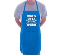 Print4U 80th Birthday Made In 1946 BBQ Cooking Funny Novelty Apron Blue