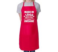 Print4U 80th Birthday Made In 1946 BBQ Cooking Funny Novelty Apron Red