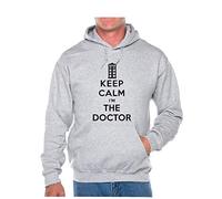 Print4U Adult Hoodie Keep Calm I'm The Doctor Sci-Fi Large Grey Black Text