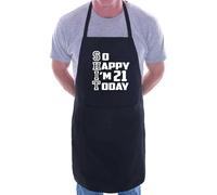 Print4U Apron Funny 21st Birthday Gift For Men & Ladies Turning 21 Present Black