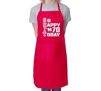 Print4U Apron Funny 70th Birthday Gift For Men & Ladies Turning 70 Present Red