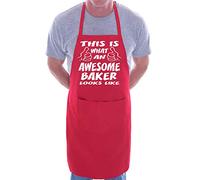 Print4U Awesome Star Baker Chef Apron Cooking Novelty Baking Gag Gift Present Ladies Red