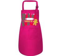 Print4U Baking Thru The Snow Crafting Baking Kids Apron with Pockets Boys Girls Pink Small 3 to 6 Years