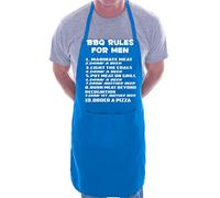 Print4U Barbeque Rules For Men BBQ Cooking Funny Novelty Apron Blue