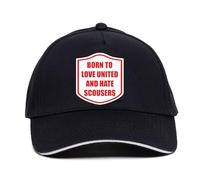Print4U Baseball Cap Love United Hate Scousers Funny Football Gift Man Utd Fan Black