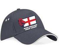 Print4U Baseball Cap Make England Great St George Cross Lion Head Patriot Grey