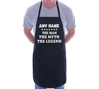 Print4U BBQ Personalised Apron The Man The Myth Any Name Black