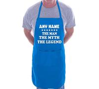 Print4U BBQ Personalised Apron The Man The Myth Any Name Blue