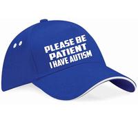 Print4U Be Patient I Have Autism Baseball Cap Mental Health Awareness Adult Blue