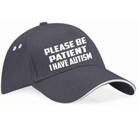 Print4U Be Patient I Have Autism Baseball Cap Mental Health Awareness Adult Grey