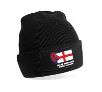 Print4U Beanie Hat Make England Great St George Cross Lion Head Patriot English Black