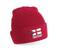 Print4U Beanie Hat Make England Great St George Cross Lion Head Patriot English Red