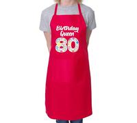 Print4U Birthday Queen 80 Apron Gift For 80th Birthday 80 Year Old Present Red