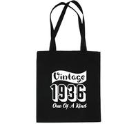Print4U Born In 1936 90th Birthday Age 90 Re Usable Shopping Tote Bag Black…